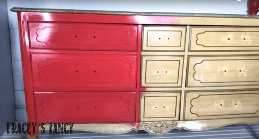 How to Paint a Whimsical Red Dresser