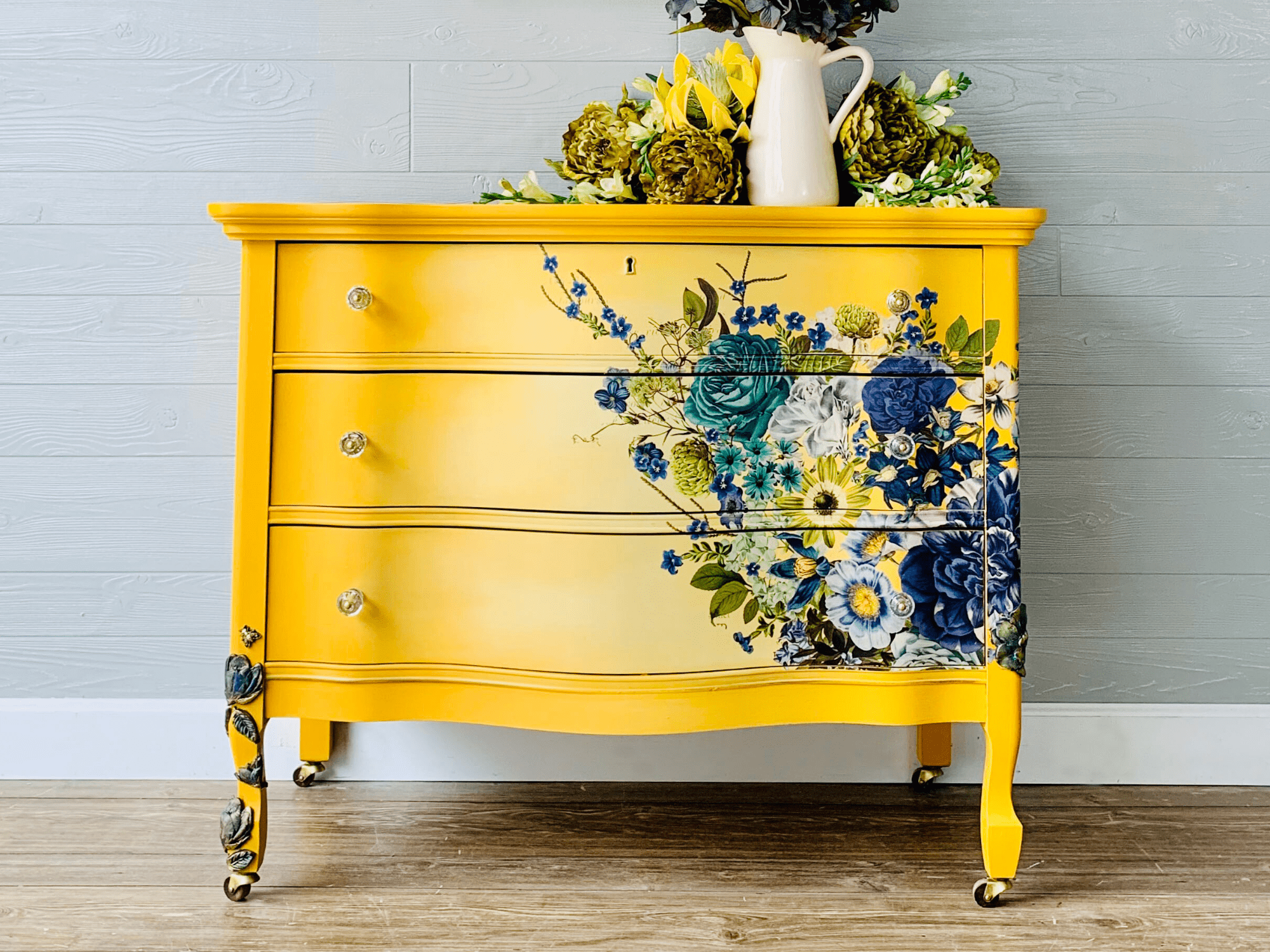 Painted Furniture in Yellow Chalk Mineral Paint Tutorial