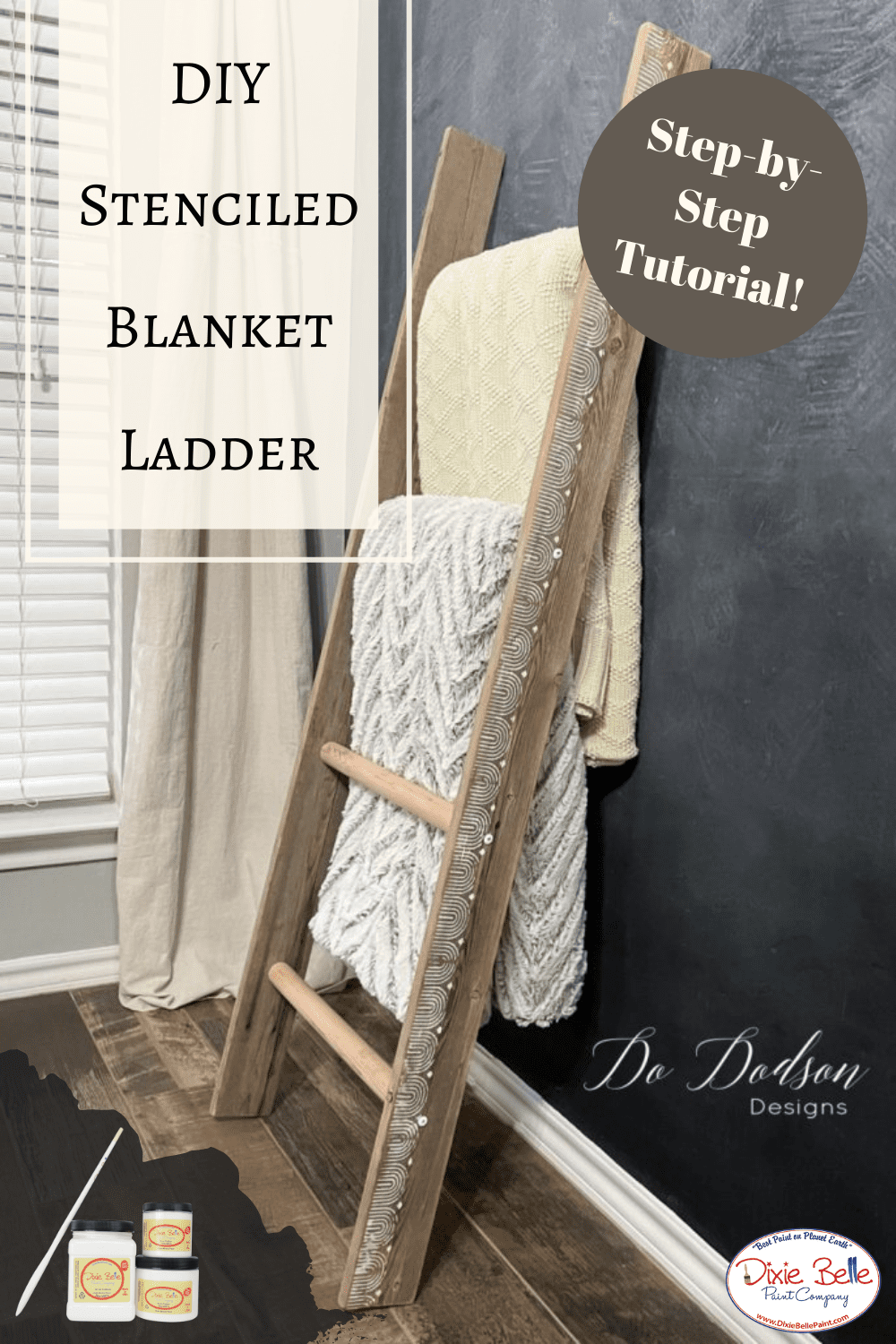 DIY Rustic Blanket Ladder