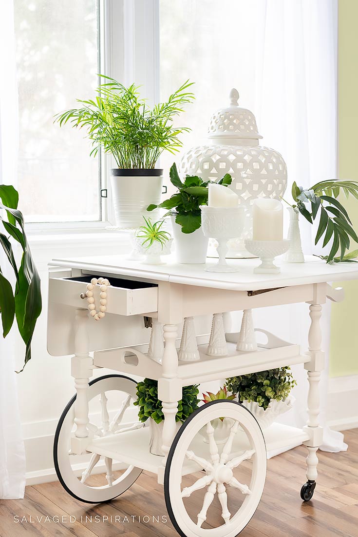 Tea Cart Makeover with Silk Paint