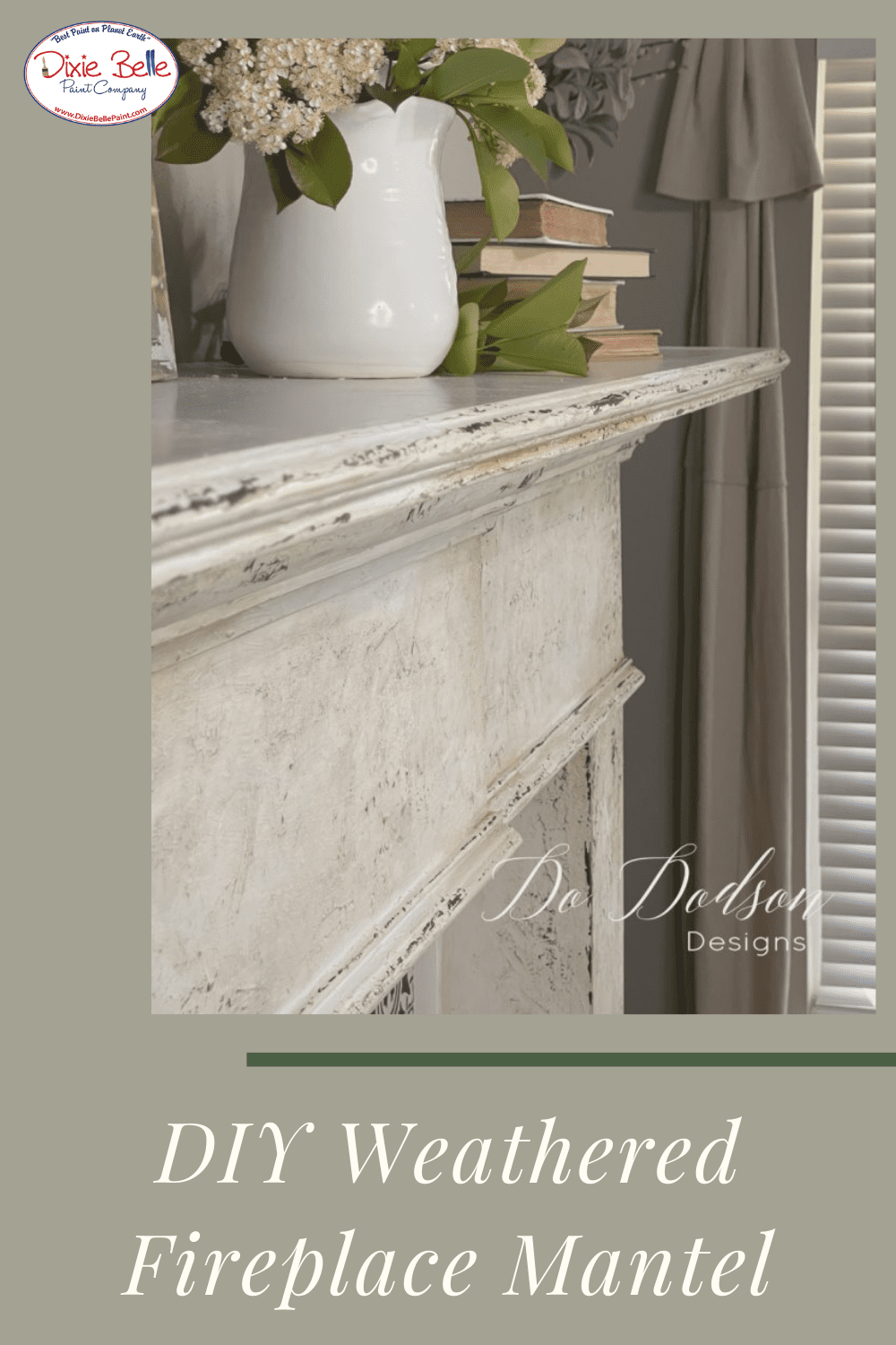 Weathered Fireplace Mantel Makeover