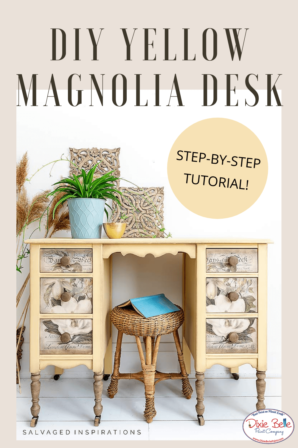 DIY Yellow Magnolia Garden Desk