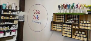 display of Dixie Belle paint products in a store