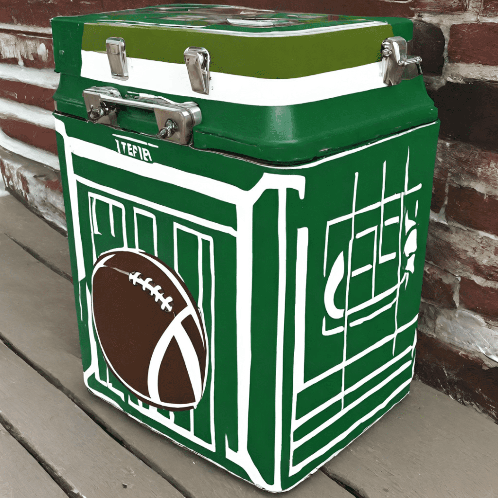 Football Cooler Hand Painted with Dixie Belle Chalk Mineral