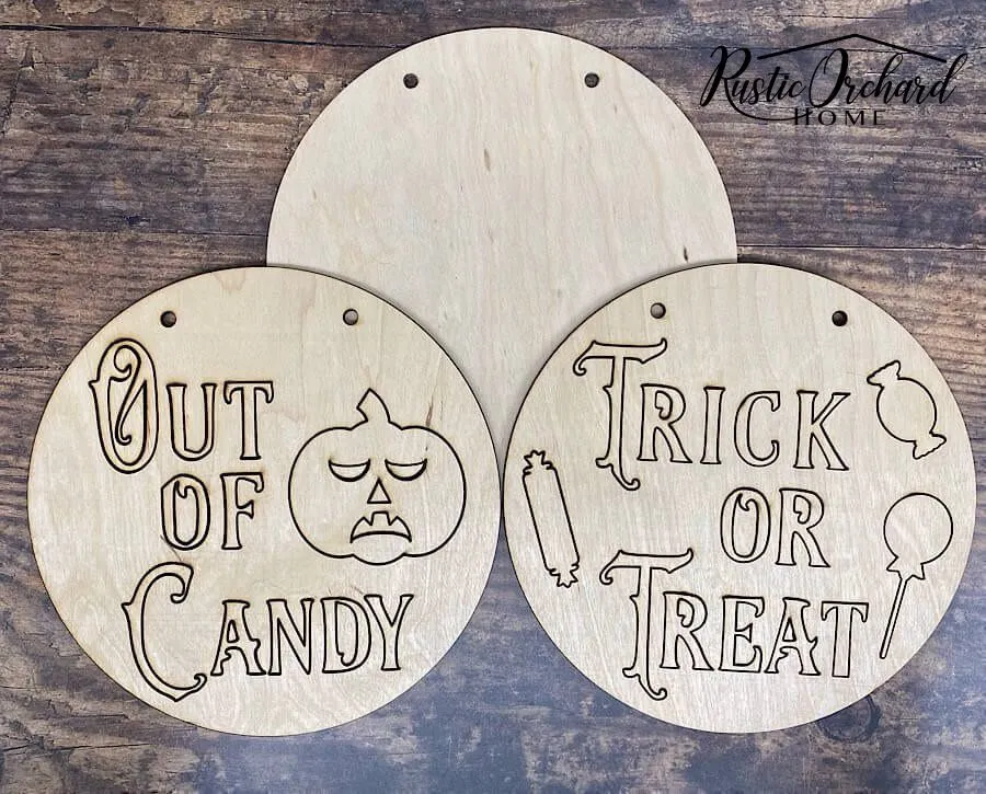 Unpainted Wooden Halloween Signs