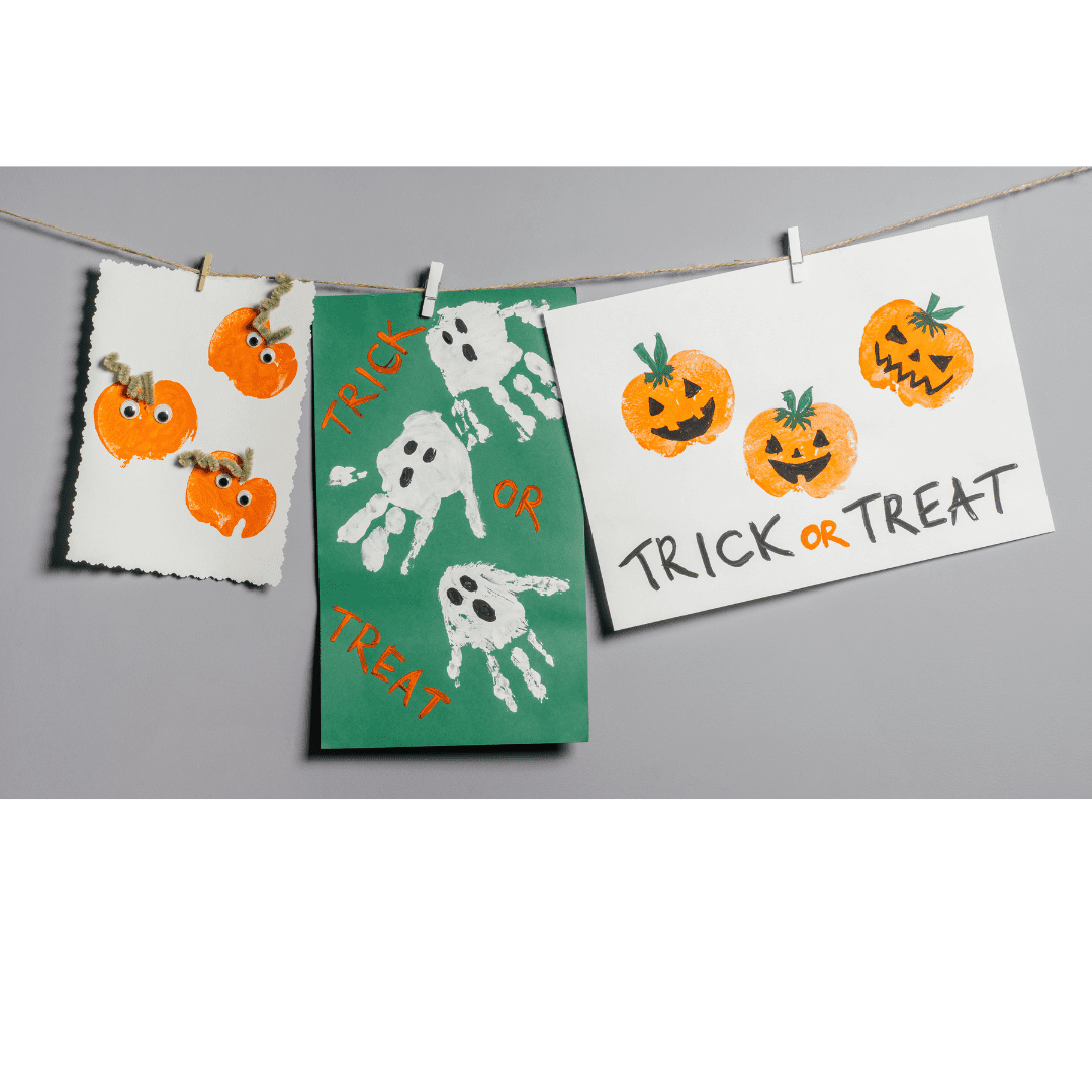 Hand print Halloween Artwork with Dixie Belle Chalk Mineral Paint