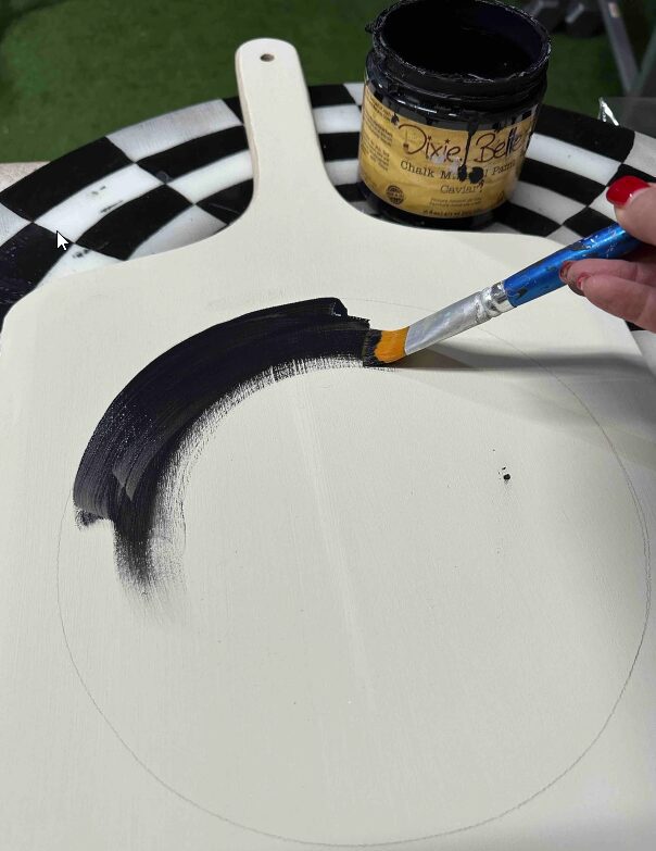 Paint Circle on Breadboard with Dixie Belle Paint