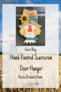 Pinterest pin for Hand painted Scarecrow Door Hanger blog