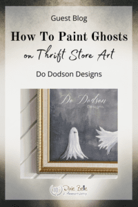 Easy Ghost Paintings On Thrifted Art For Halloween