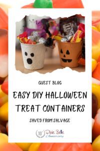 Pinterest Pin for Easy DIY Halloween Treat Containers blog