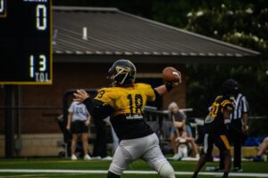 Photo of Calder H playing football